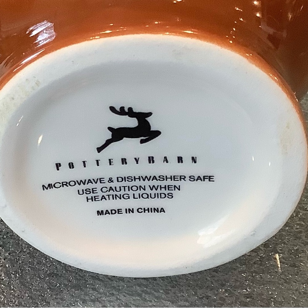 Pottery Barn Cheeky Reindeer Christmas Mugs Like New - Picture 3 of 3